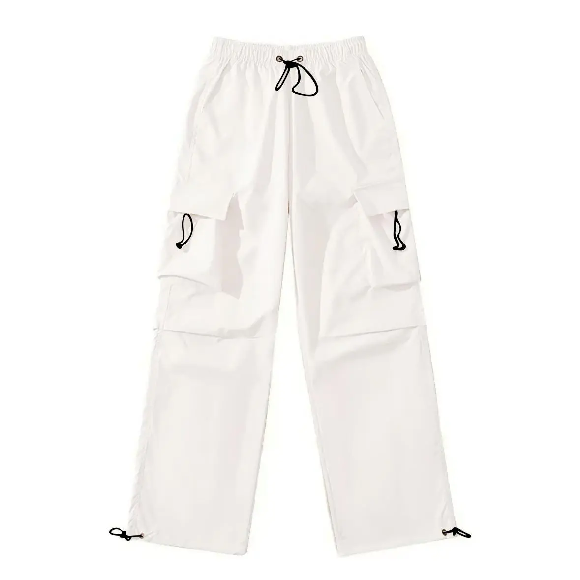 Spring men's casual work pants, high street style, loose straight wide-leg trousers