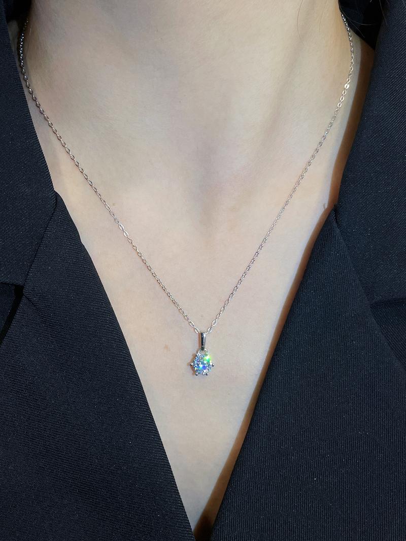 【#19】Synthetic Moissanite Necklace in 925 Sterling Silver
