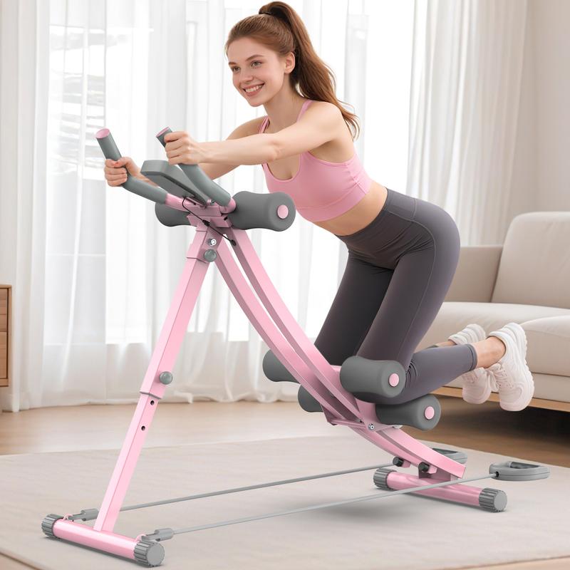 Bearbro Adjustable Core Trainer Machine with LCD Monitor, Foldable Ab Exercise Equipment for Arms, Legs and Full-Body Workout at Home