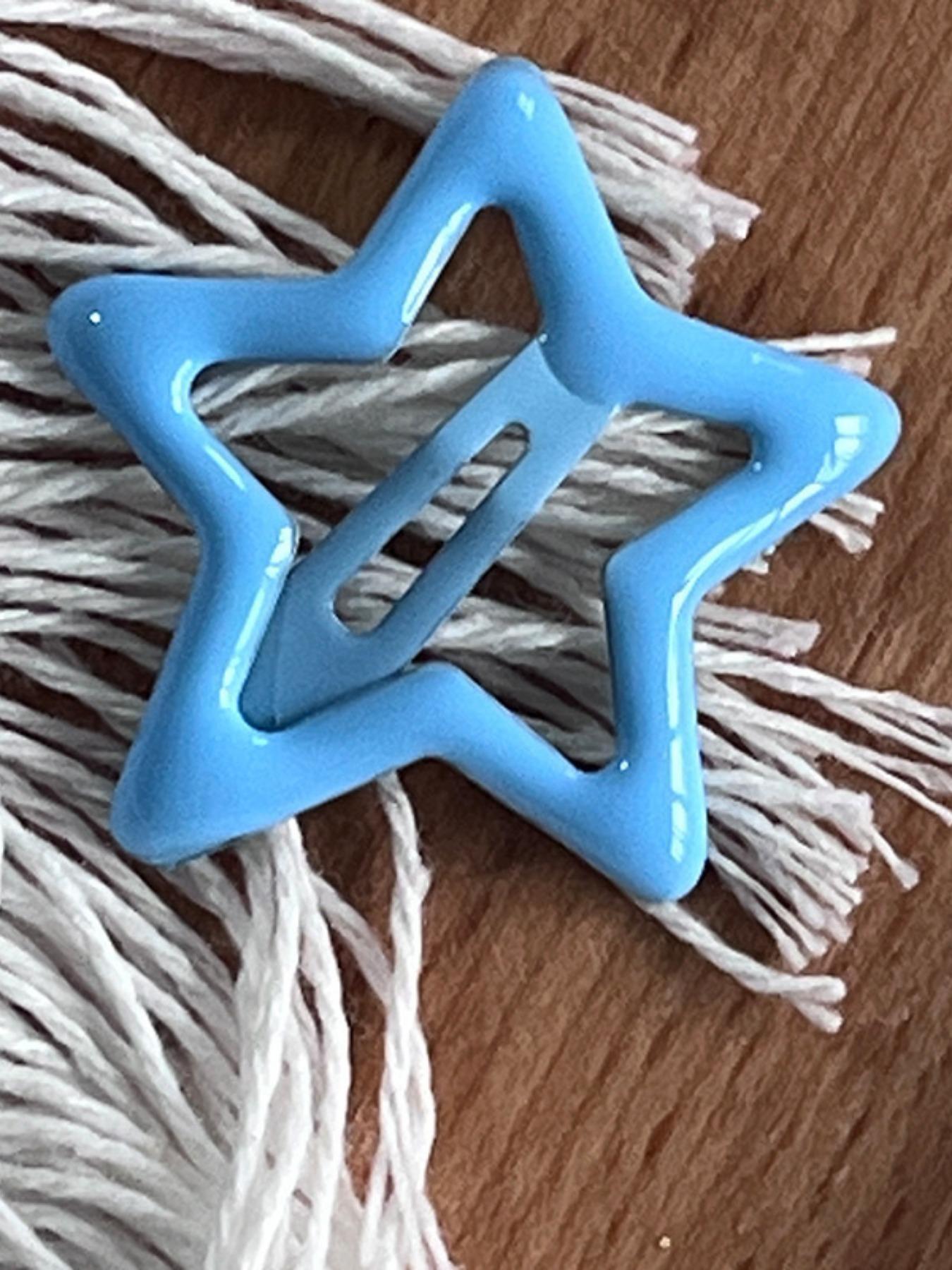 10pcs Set Single Color Random Mix Cute Metal Star Hair Clips, Multicolor Headbands for Students and Women, Casual All-Season Hairstyle Accessories