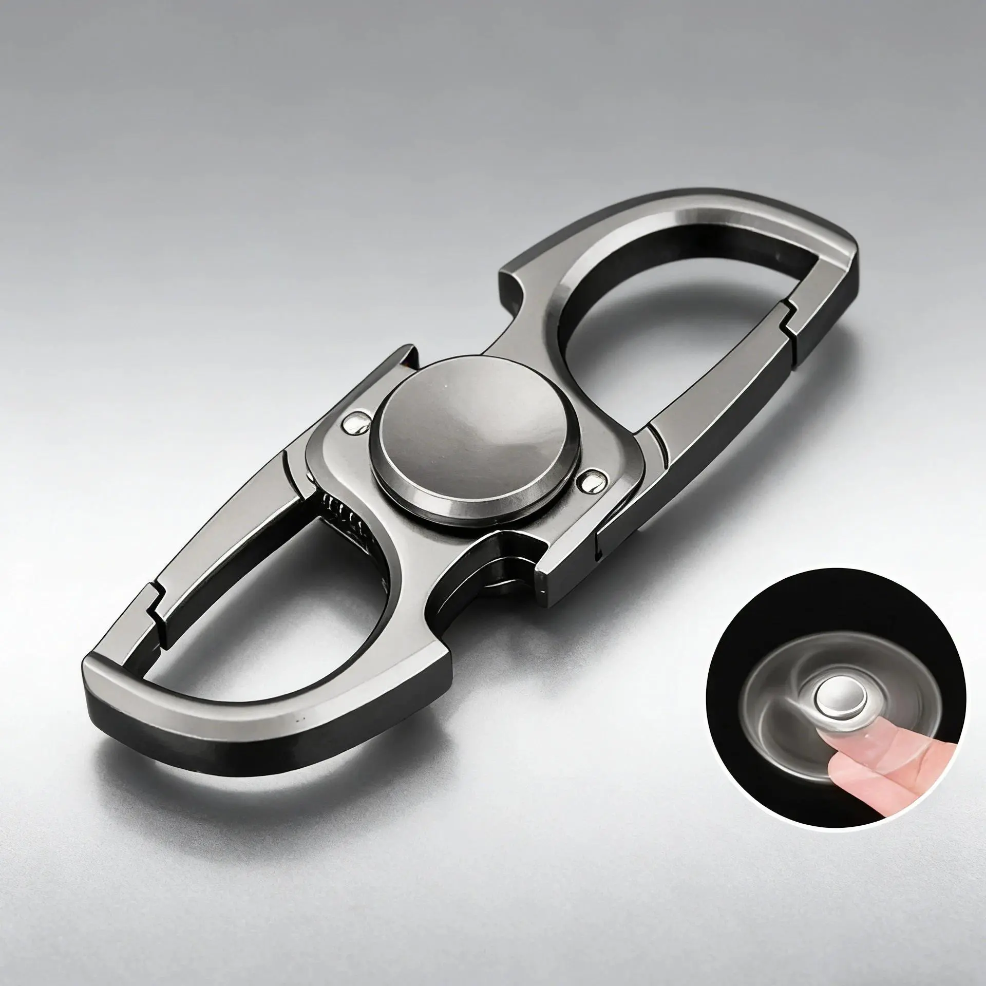 Fingertip Spinner Toy Desktop Stress Relief Anti-Anxiety Toy Metal Fidget Toy Ketchain Bottle Opener EDC Adult Kids Gift