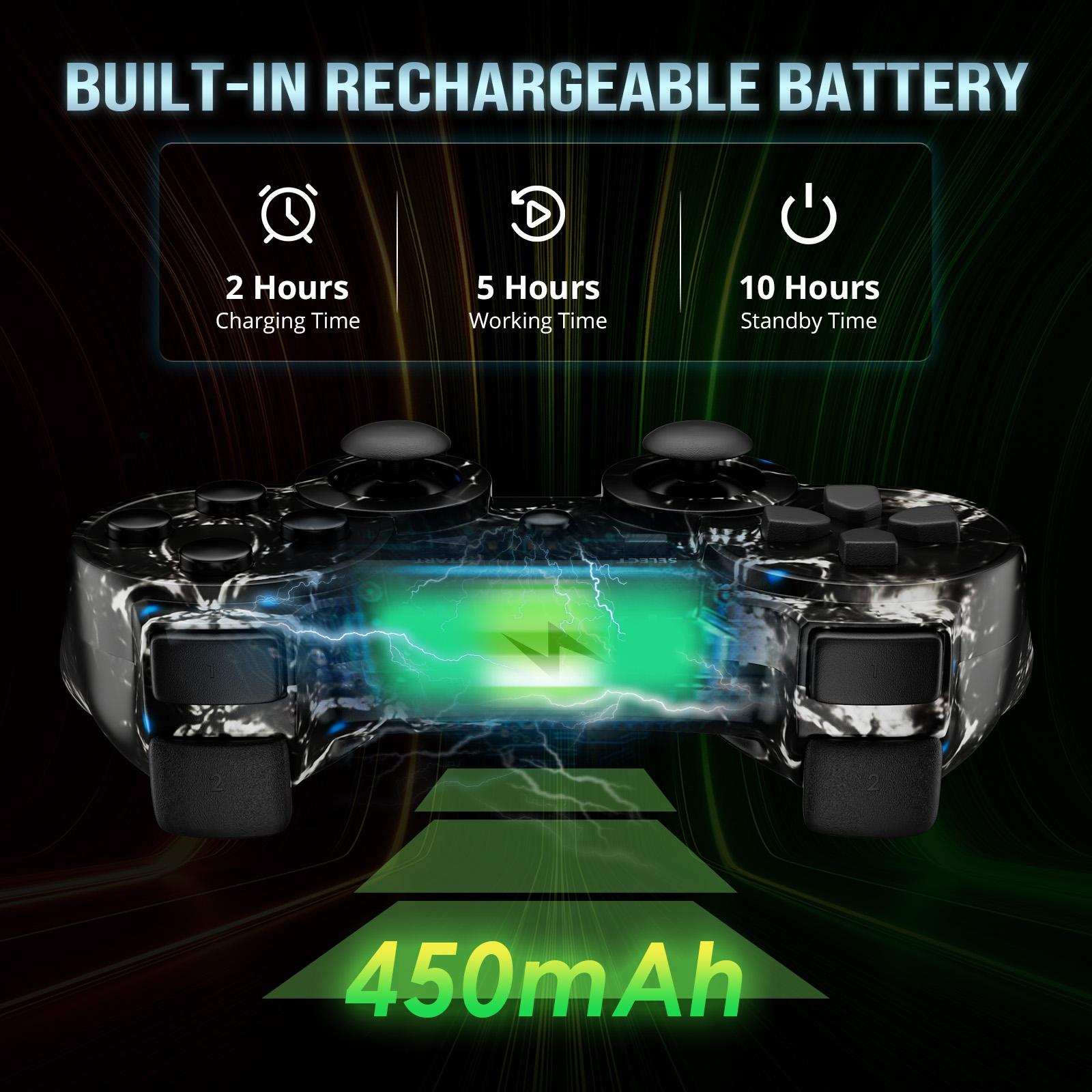ISHAKO Wireless Game Controller for PS3/PC/Laptop, Wired for PS2, Gaming Accessories, With Double Vibration, Six Axis Gyroscope, Motion sensing, Gamepad P3 Ghost