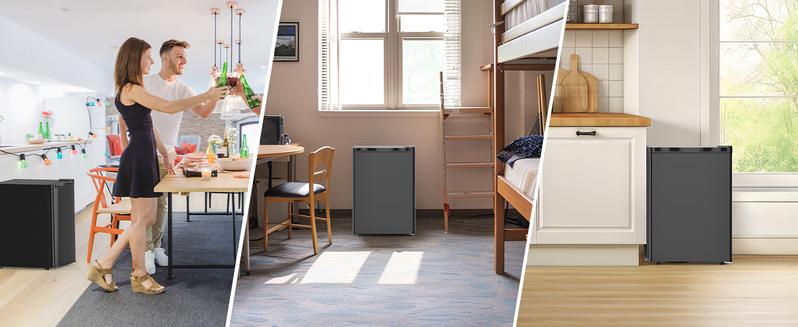 COWSAR 2.6 Cu.Ft Mini Fridge with Freezer, Single-Door Compact Refrigerator, 7 Settings Temperature Adjustable, 2 Removable Shelves, Small fridge for Bedroom, Office, Apartment, Dorm