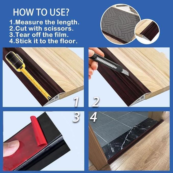 Height 20Mm~23Mm Self-Adhesive Threshold Ramp Carpet Edges Strip, Door Edges Decorative Strip, Self-Adhesive Pvc Threshold Protector, Suitable For Carpet, Flooring, And Tile Door Threshold Ramps