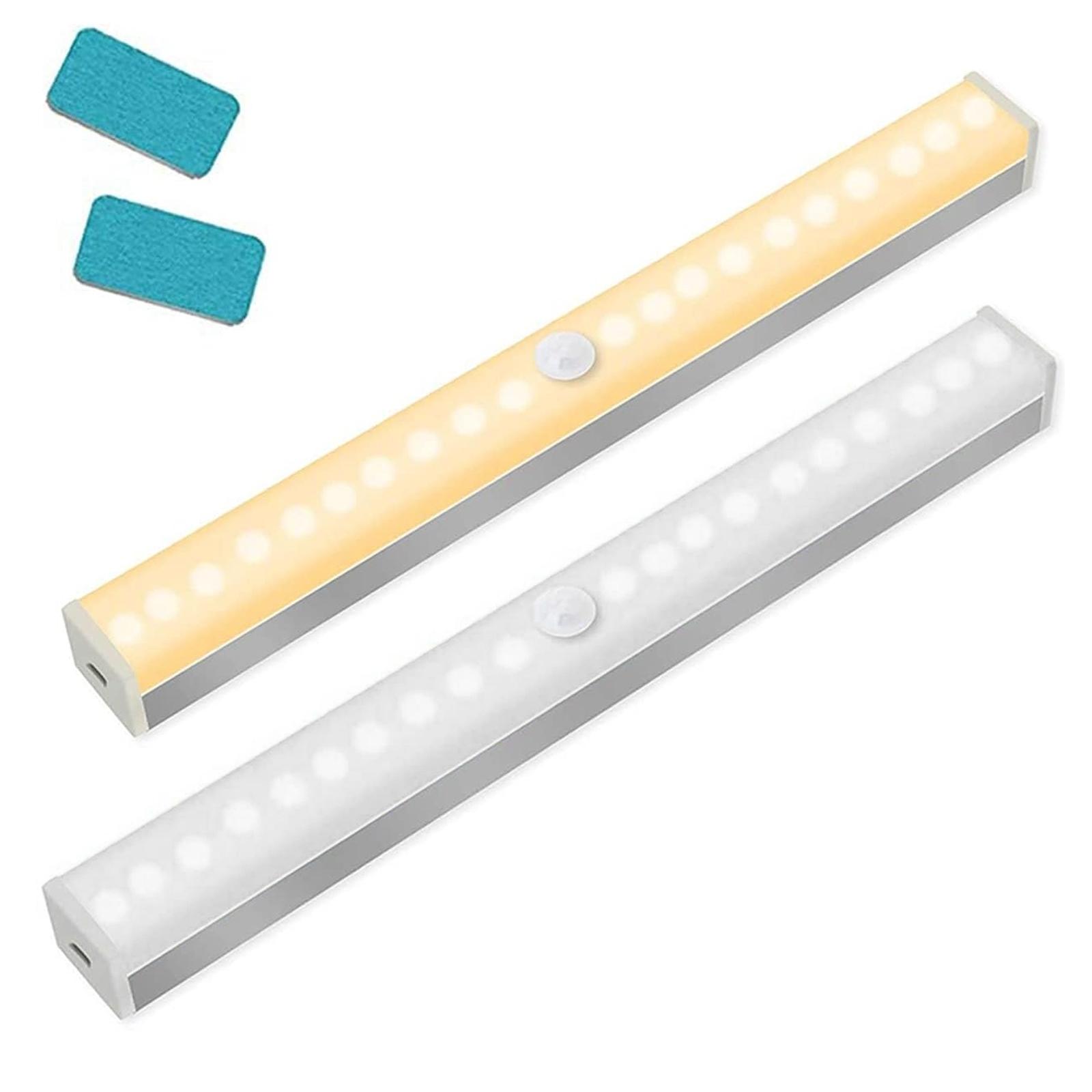 Smart Motion Sensor LED Light Strip: Rechargeable Bright Adjustable Lighting for Wardrobe Stairs Kitchen Garden Energy Efficient Installation No Drilling Needed Adjustable Leds