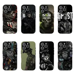 Call of Duty-themed phone case ("Ghost" edition), compatible with iPhone 11–17 Pro Max/Plus series and Samsung Galaxy S23–S25 series.