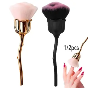 Rose Shaped Nail Dust Brush, 1 Count Nail Art Cleaning Brush, Professional Manicure Tool for Home & Salon Use
