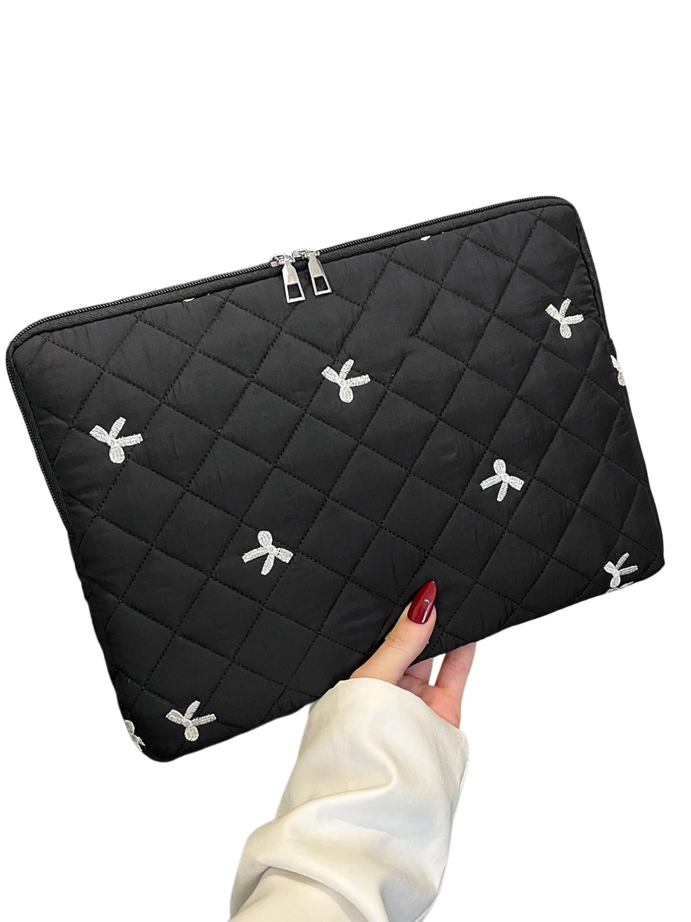 Multi-Size Laptop Bag with Bow Pattern, Computer Protection Case, Tablet Organizer, Ideal for Women, Teachers, Students, School Supplies