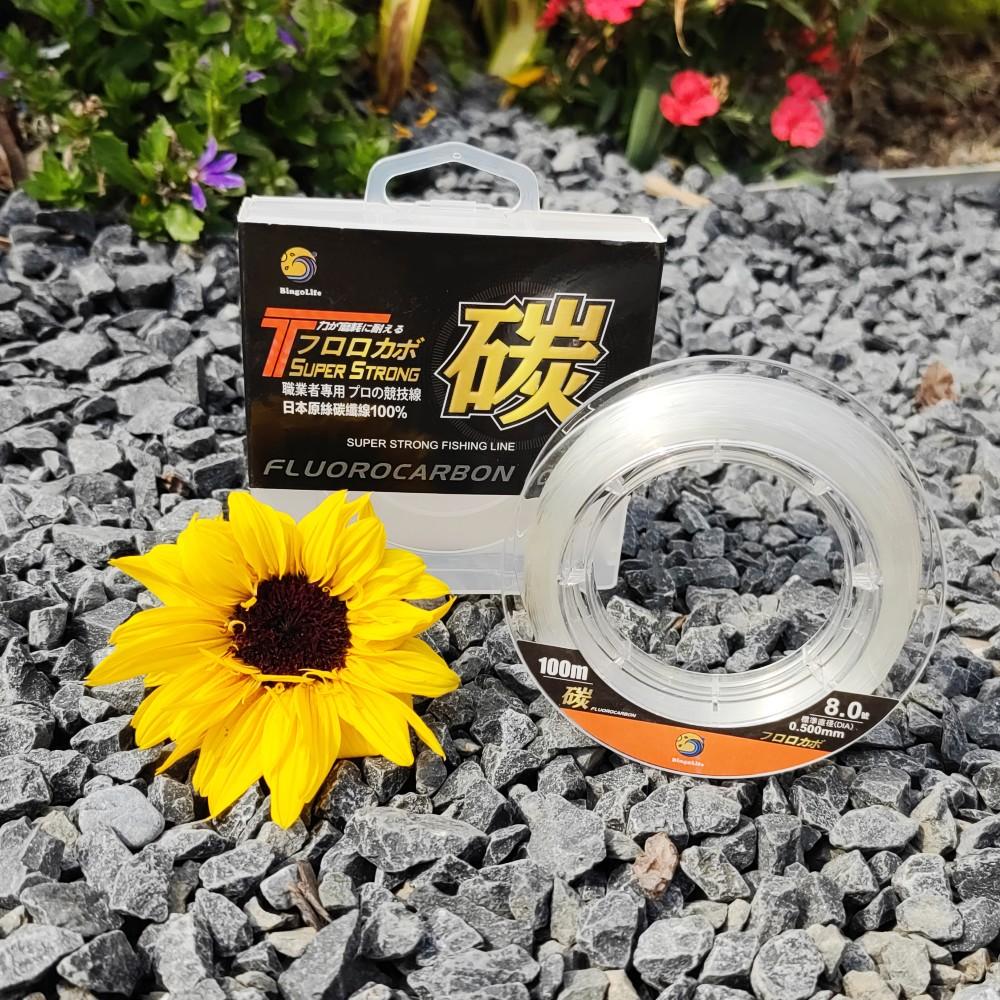 BingoLife Japanese 100% Pure Fluorocarbon Fishing Leader Line 110 yard
