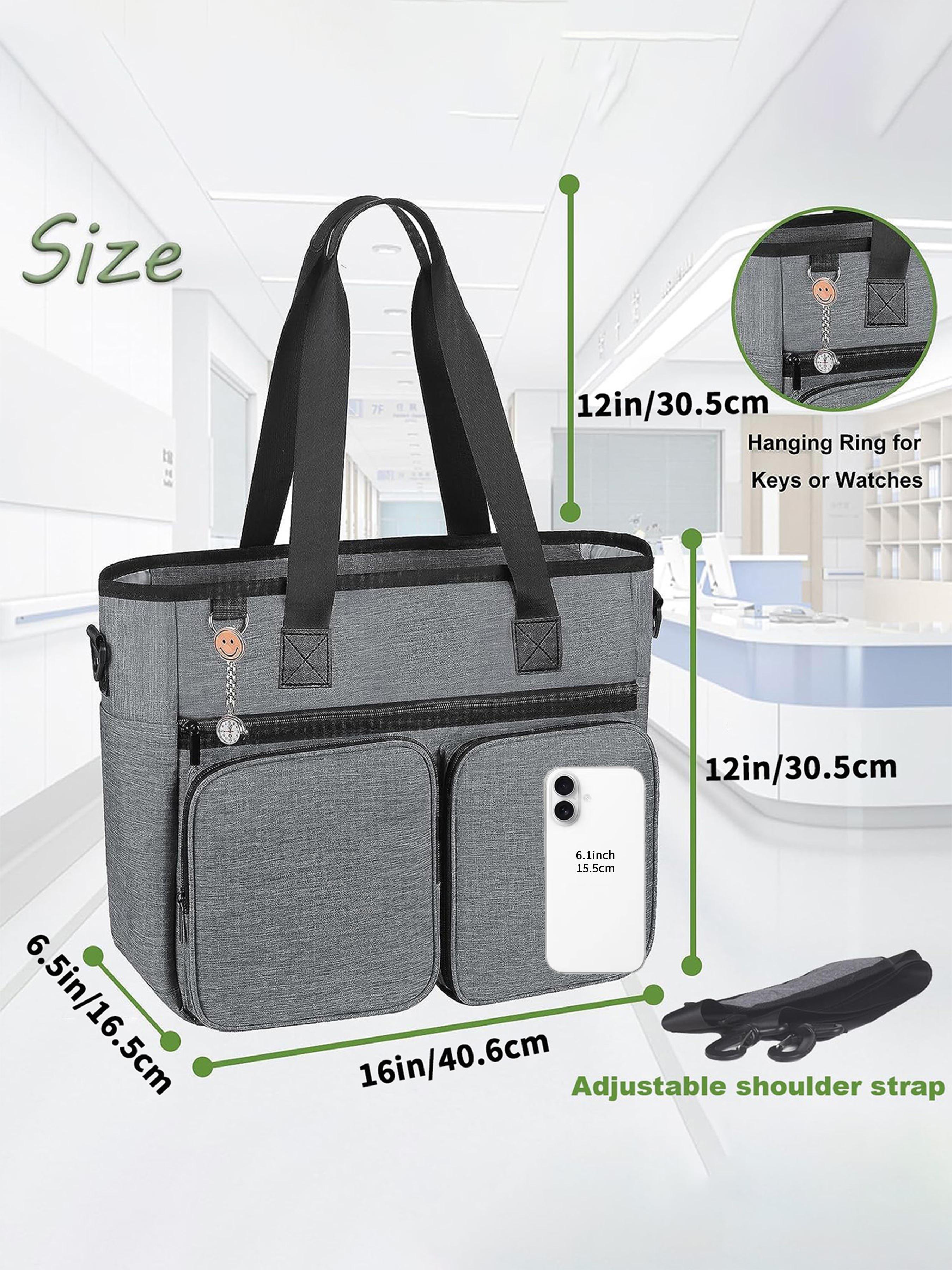 Teacher Tote Bag 15.6 inch Laptop Bag Work Bags for Women Nurse Tote Professional Computer Messenger Shoulder Bags Laptop Briefcase for Office, College, Nursing, Large Travel Tote Shoulder Bag with Zipper for College Office Clinical Gym