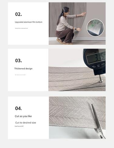 Peel and Stick 3D Wood Grid Wall Panel Thick Waterproof Vinyl Sound Insulation Retro Wallpaper for Home Living Bedroom Decor