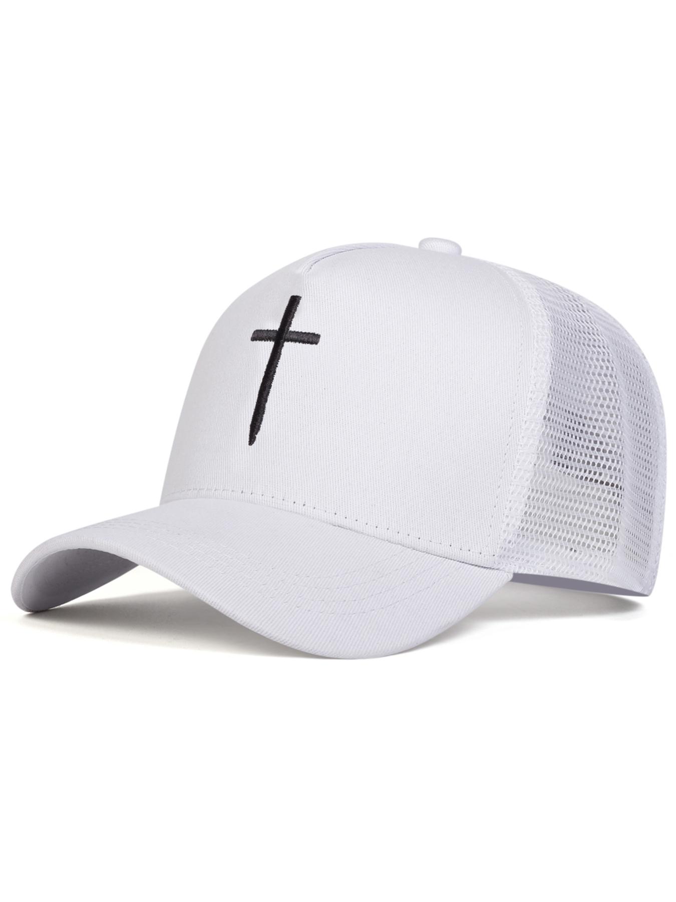 Cross Embroidery Baseball Cap, Casual Outdoor Sports Hat for Men & Women, Adjustable Sun Protection Cap for Daily Wear