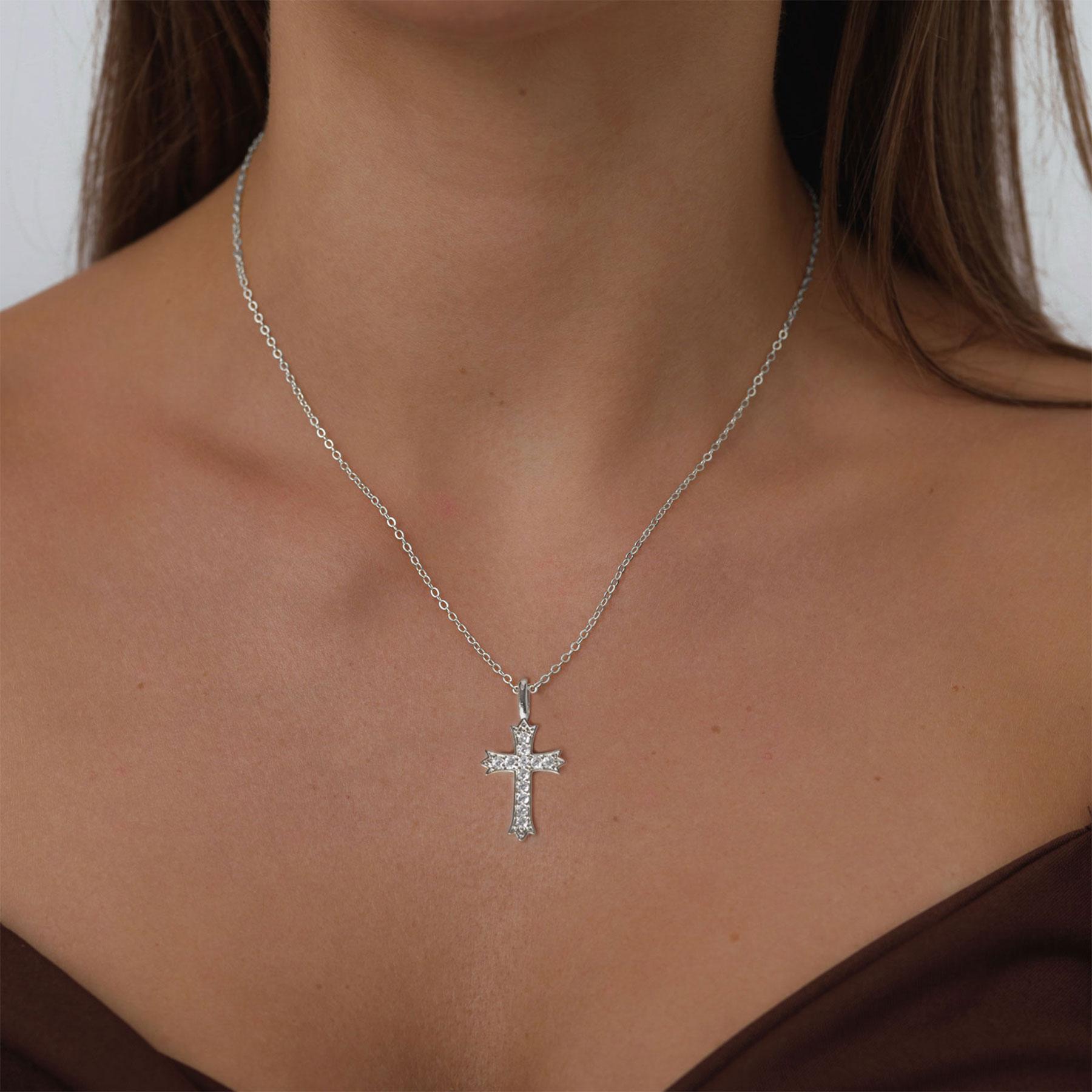 CAROVO Cross Necklace for Women 14K Gold/Silver Plated Dainty Small Cross Pendant Choker Simple Trendy Cute Cross Charm Chain Necklace Faith Jewelry CAROVO Cross Necklace for Women 14K Gold/Silver Plated Dainty Small Cross Pendant Choker Simple Trendy Cute Cross Charm Chain Necklace Faith Jewelry
