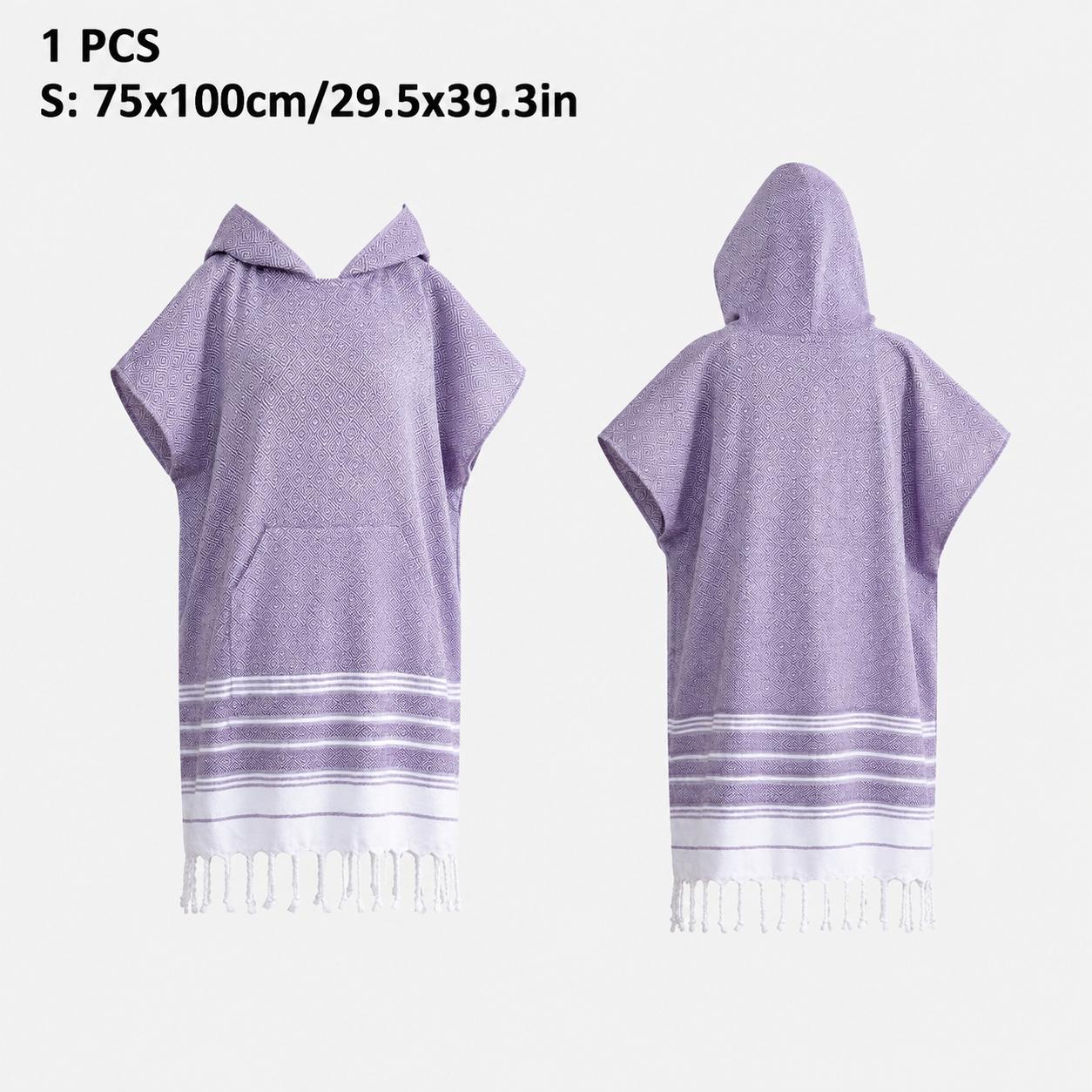 Wearable Beach Towel with Hood, Soft Absorbent Quick-Dry Decorative Towel, Pocket Fringe Design, Ideal for Beach, Pool, Surfing, Travel, Quick Drying Towels