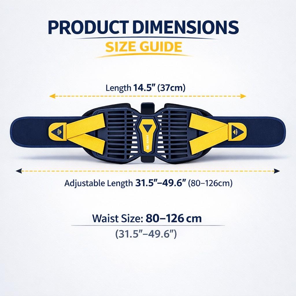 Adjustable Waist Support Belt for Men & Women, Dual-Wing Back Support Strap for Sitting, Driving, Desk Work, Travel & Workout, Breathable Mesh, 360° Wraparound Fit, Wide Coverage, One Size Daily Comfort