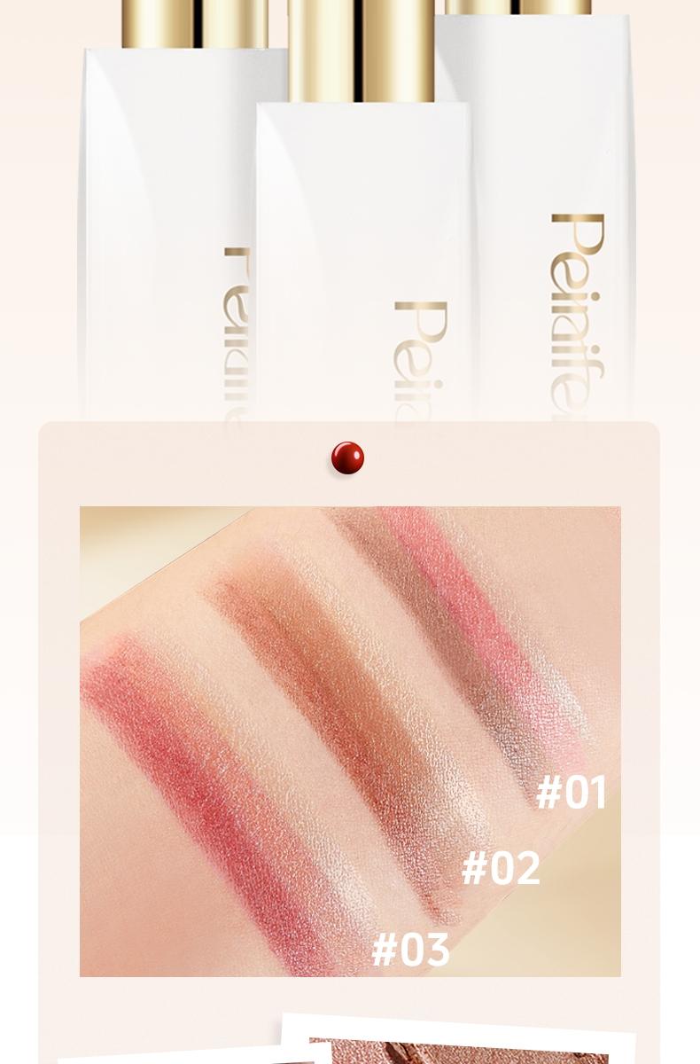 3-Color Shimmer Eyeshadow Stick - Easy Apply, Long Lasting for Natural Eye Looks