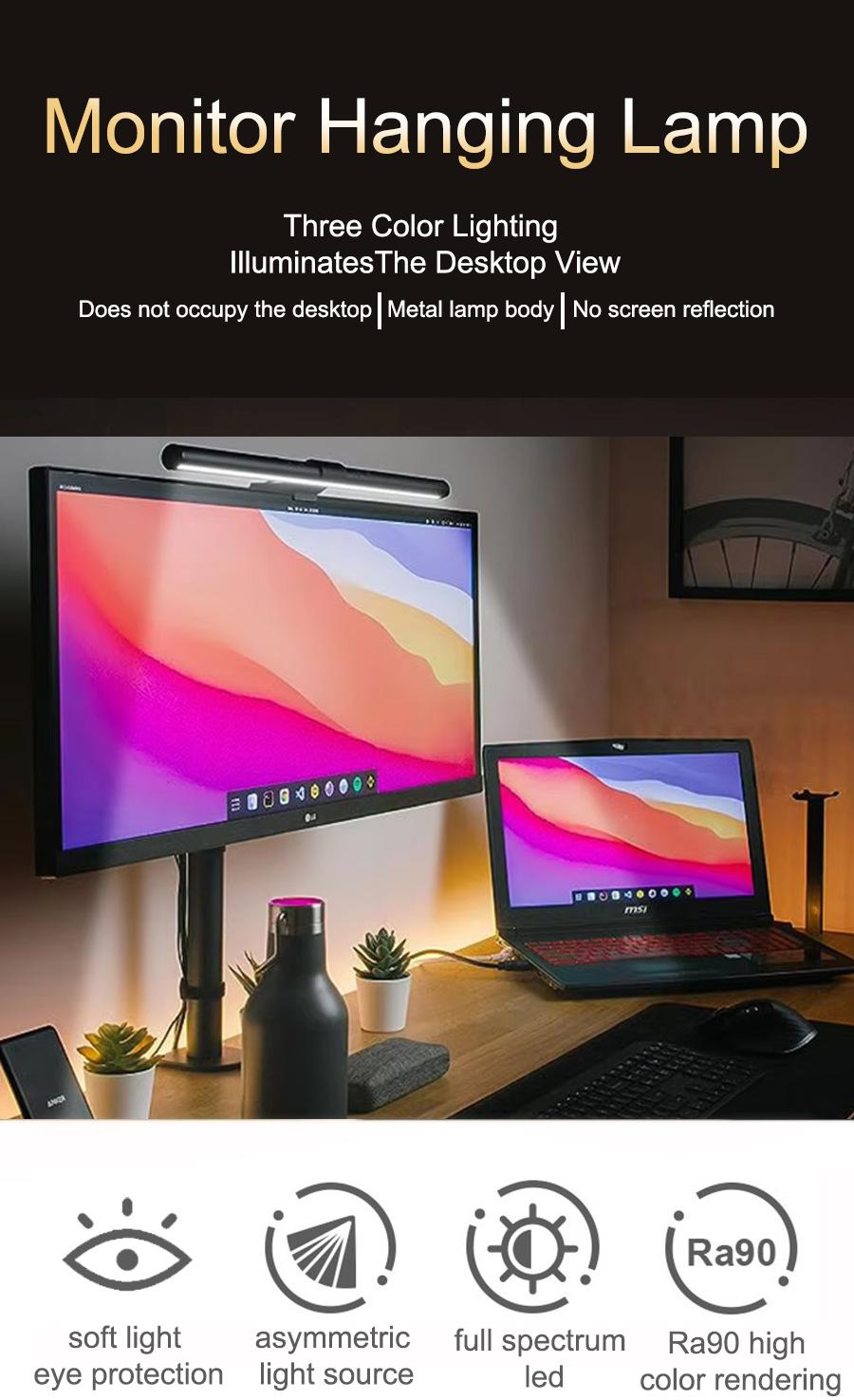 Screen Hanging Light, Gaming Ambient Light, Double Touch Computer Monitor Screen Hanging Light, USB Powered Gaming Screen Eye-care Lamp Adjustable Rgb Lighting Colorful Backlight Screen Hanging Light, Gaming Ambient Light, Double Touch Computer Monitor Screen Hanging Light, USB Powered Gaming Screen Eye-care Lamp Adjustable Rgb Lighting Colorful Backlight