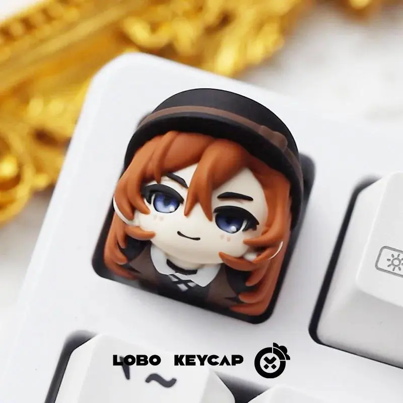 Bungo Stray Dogs Keycap Osamu Dazai Chuuya Nakahara Edogawa Ranpo Resin Anime Figure Keyboard Periphery Keycap Esc Replace Decor