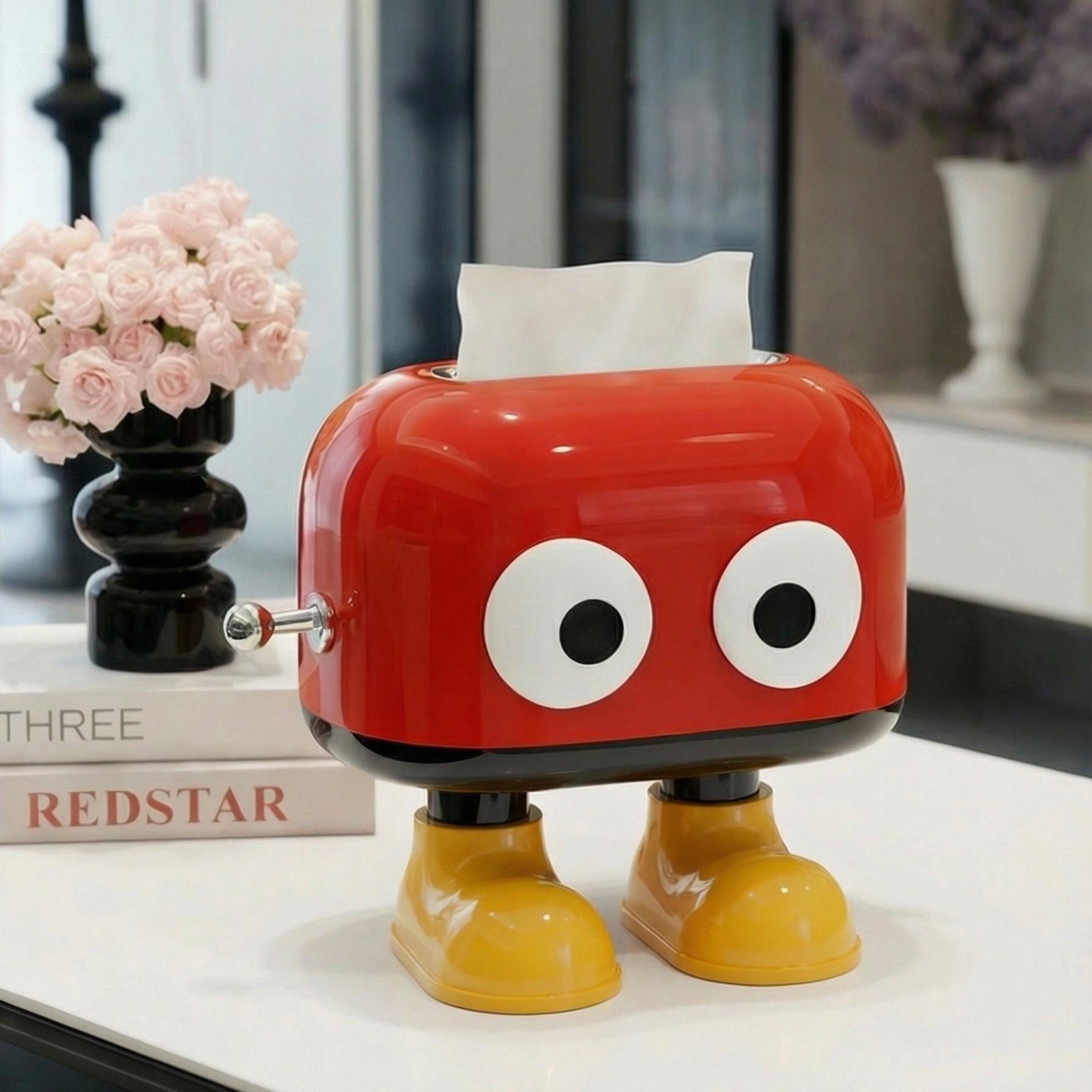 Cute Healing Series Tissue Box, Big- Footed Tissue Box, High Aesthetic Paper Holder, Creative Hook Spring Adjustable, Home Living Room Desktop