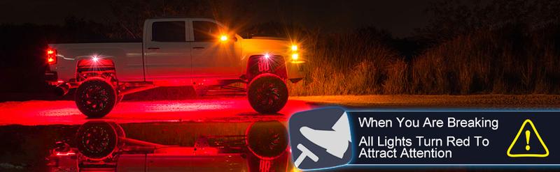 Multicolor RGB Rock Lights, 4 Pods Multicolor RGB LED Rock Lights Kit, APP Control, Flashing Music Mode Wheel Well Light, For Pickup Truck ATV UTV RZR SUV