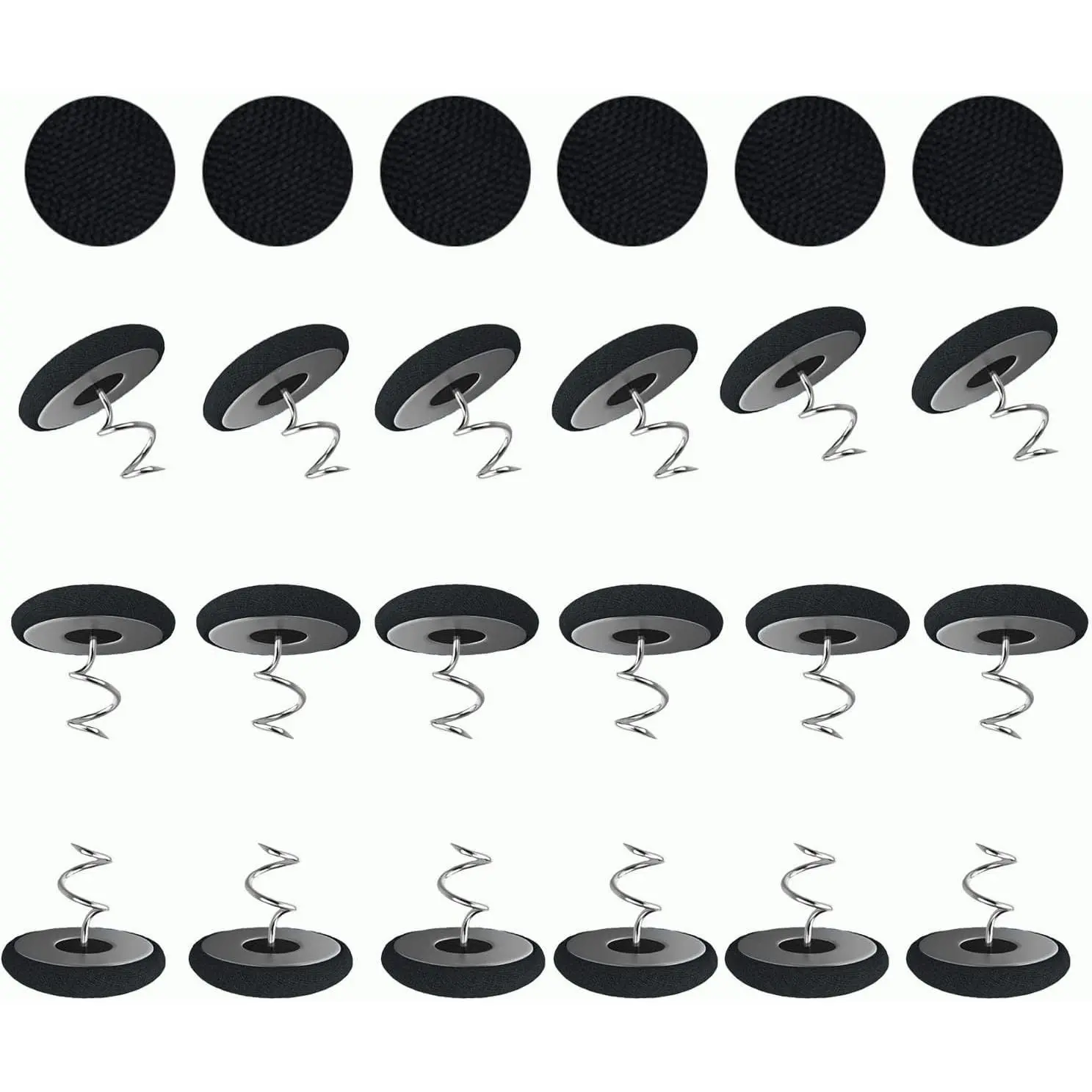 24 Pack Black Upholstery Pins, Bedskirt Pins, Upholstery Screws, Headliner Pins, Upholstery Tacks, Fabric Covered Button Twist Pins for Upholstery, Slipcovers and BedskirtsGift