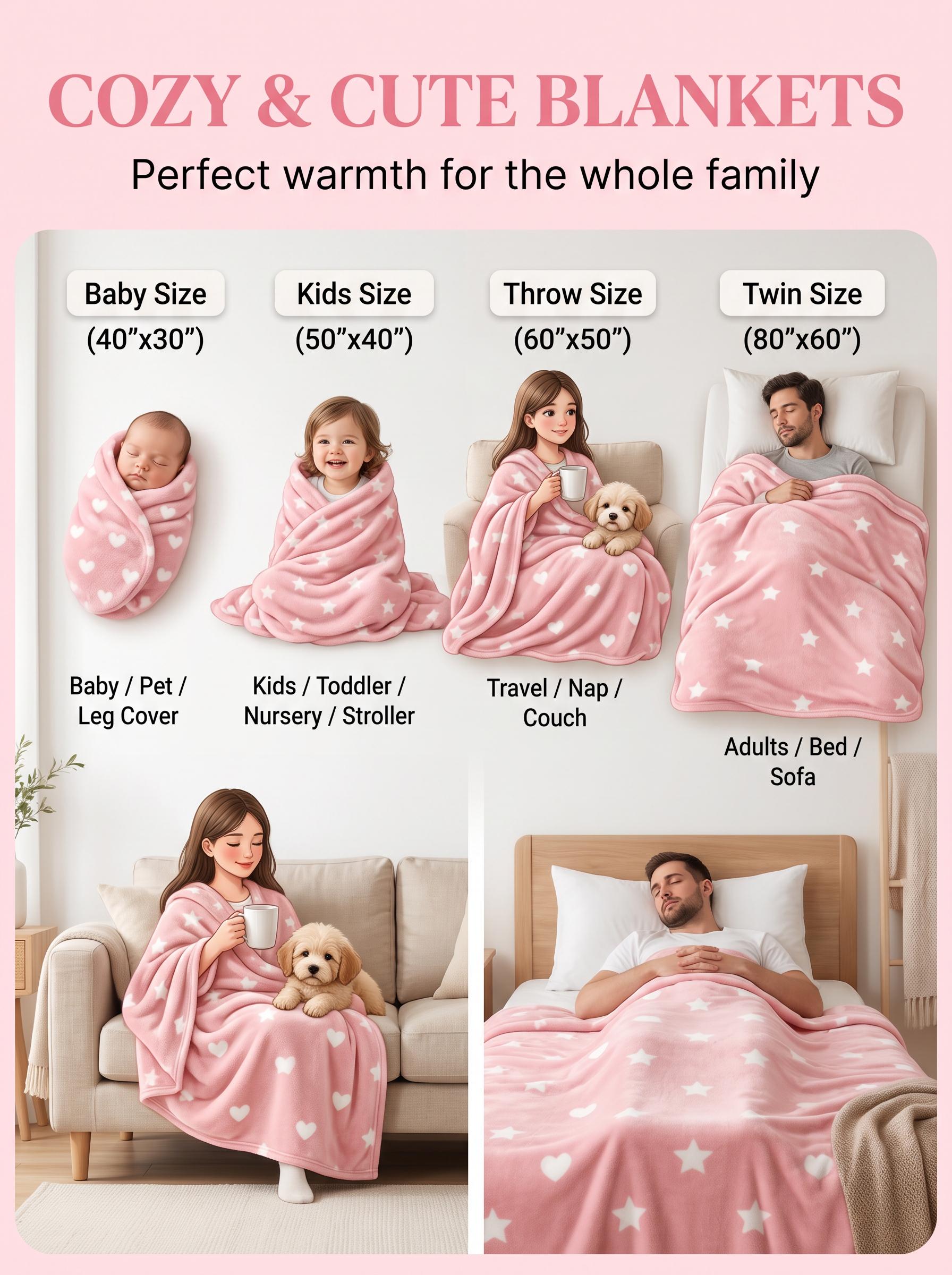 Cute Highland Cow Theme Throw Blanket, Large Size, Soft and Lightweight, All Seasons, Ideal for Bed, Sofa, Office, Camping, Travel