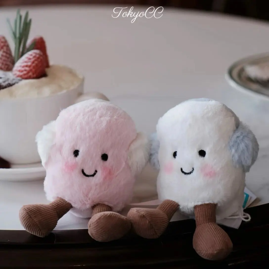 Kawaii Marshmallow Plush Toy Cute Pink Blue Marshmallow Stuffed Doll Couple Plushies Soft Birthday Gifts Girl Home Decor