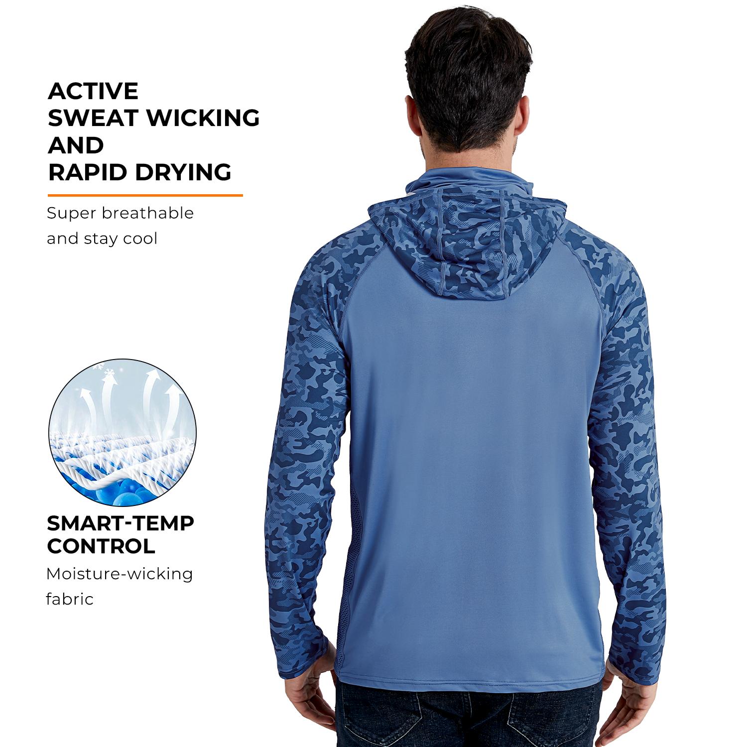 【RODEEL】915 Sun Hoodie Shirts with Mask Neck Gaiter Men UPF 50+ UV Protection Long Sleeve Lightweight Quick Dry Moisture Wicking Breathable Cooling Athletic Activewear for Outdoor Fishing Boating Hiking Cycling Construction Roofing Gardening Tree Service 【RODEEL】915 Sun Hoodie Shirts with Mask Neck Gaiter Men UPF 50+ UV Protection Long Sleeve Lightweight Quick Dry Moisture Wicking Breathable Cooling Athletic Activewear for Outdoor Fishing Boating Hiking Cycling Construction Roofing Gardening Tree Service