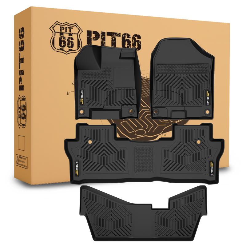 CROSSDESIGN All Weather TPE Car Floor Mats Liner Waterproof  Protection Floor Mats Fit for 2016-2022 Honda Pilot  Floor Mats Black