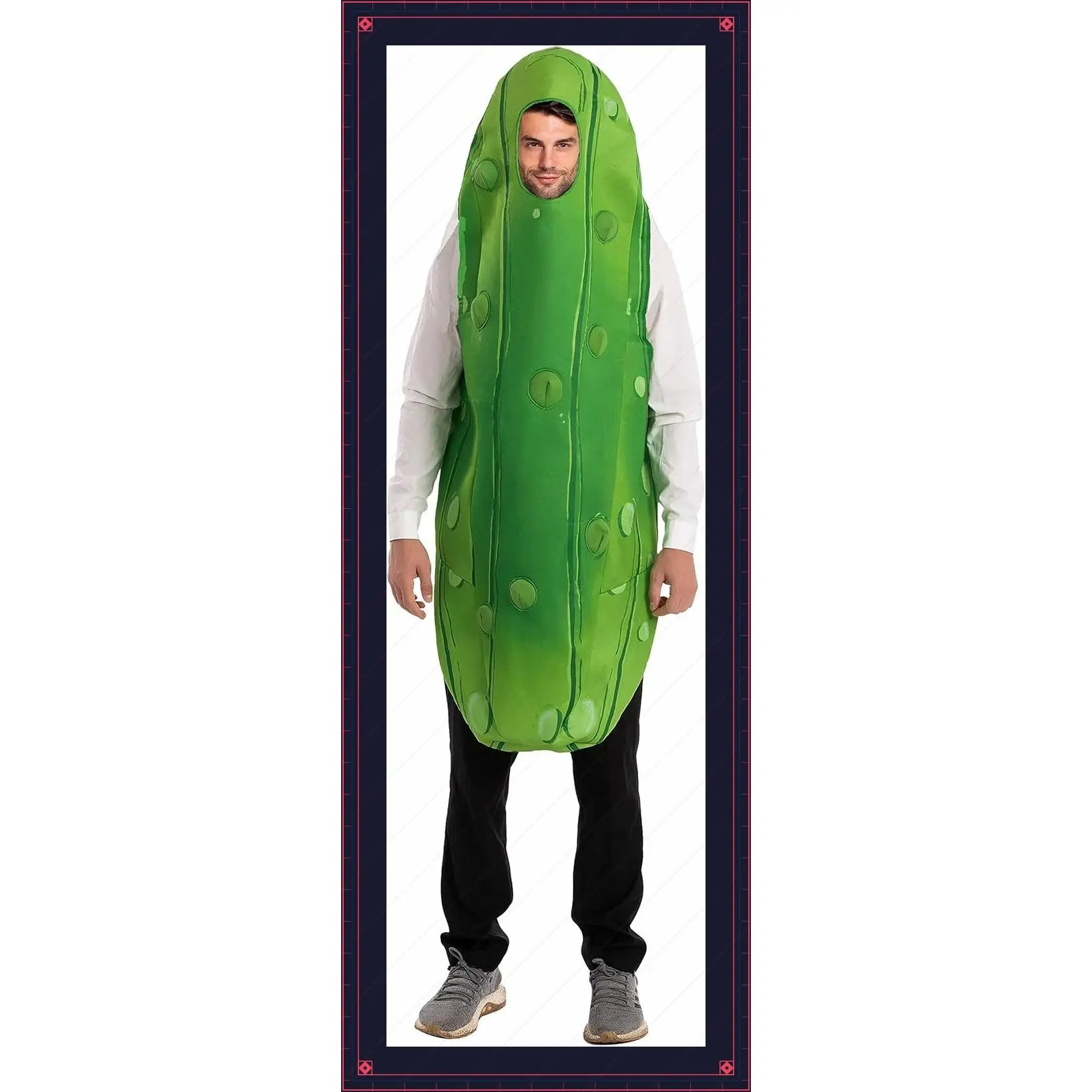 Halloween Pickle Adult Unisex Food Costume, Funny Men's Cosplay JumpsuitGift