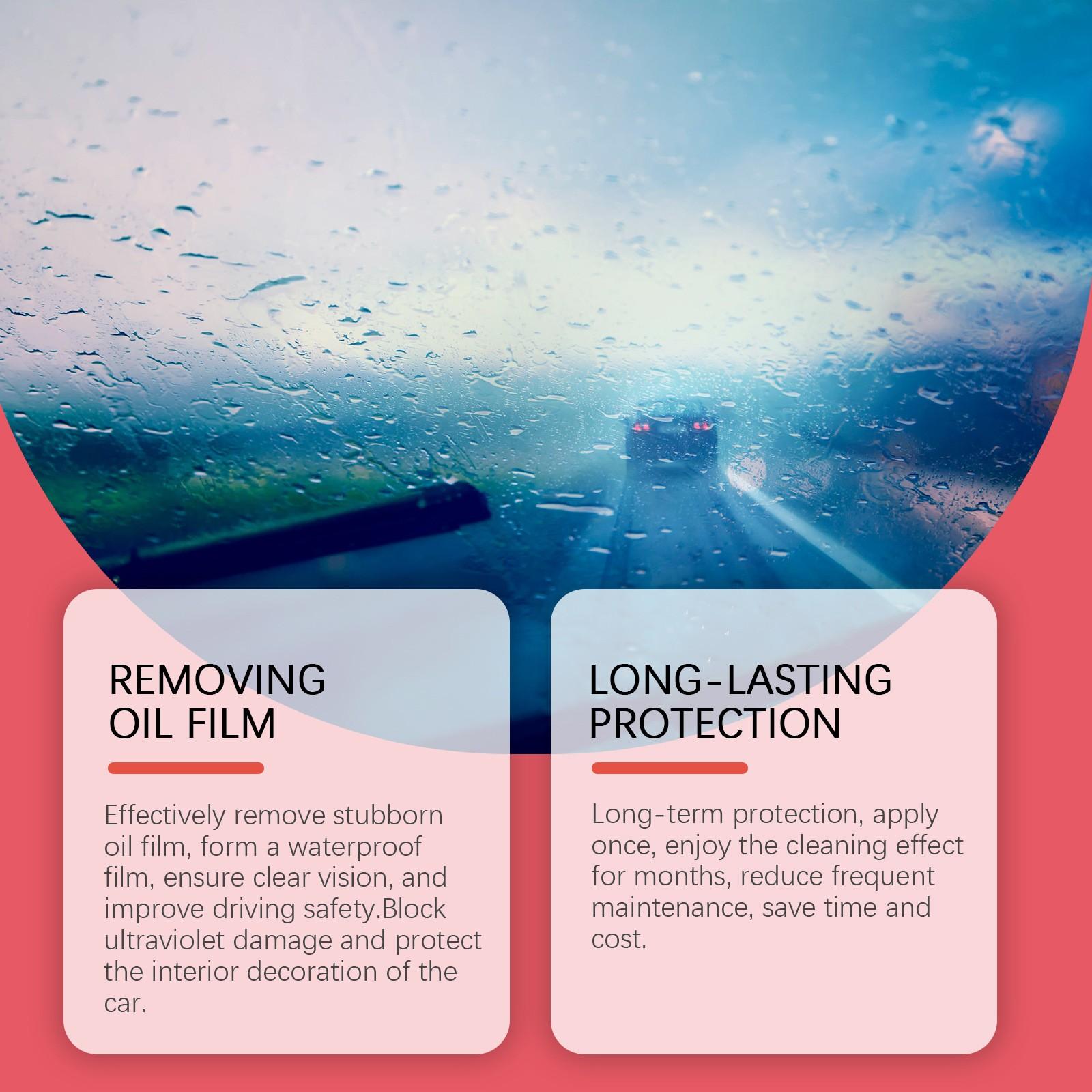 Car Windshield Cleaning Set, Glass Window Cleaner, Stain Removal, Waterproof, Rainproof Car Use, Automotive Care Essentials