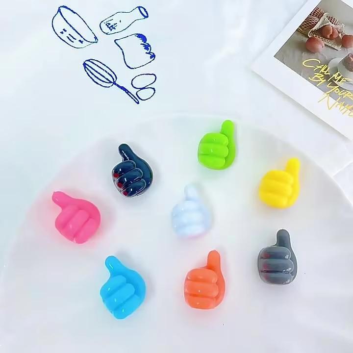 50Pcs Creative Silicone Thumb Wall Hook - Multifunction Adhesive Cable Clip ，Self Adhesive Thumb Cable Organizer Clips Key Hanger Desk Accessories