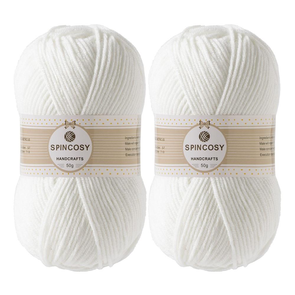 2-Pack 4-Strand Acrylic Yarn, Soft and Skin-Friendly, Ideal for Crocheting Clothes, Dolls, Bags, and Various Handicrafts