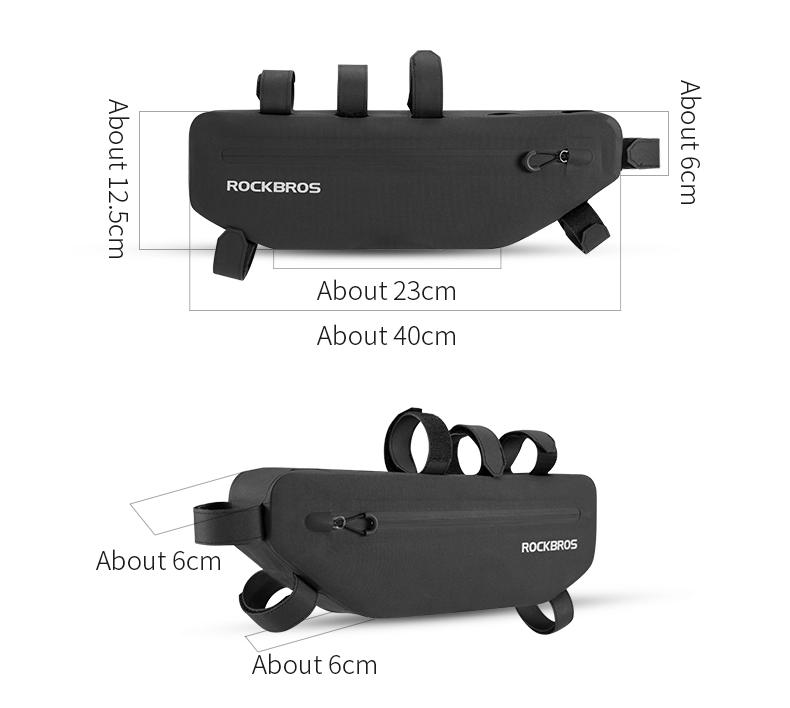 ROCKBROS Bike Frame Bag Waterproof Bike Triangle Bag Bicycle Under Top Tube Bag Corner Pouch Storage Bag for Cycling Accessories