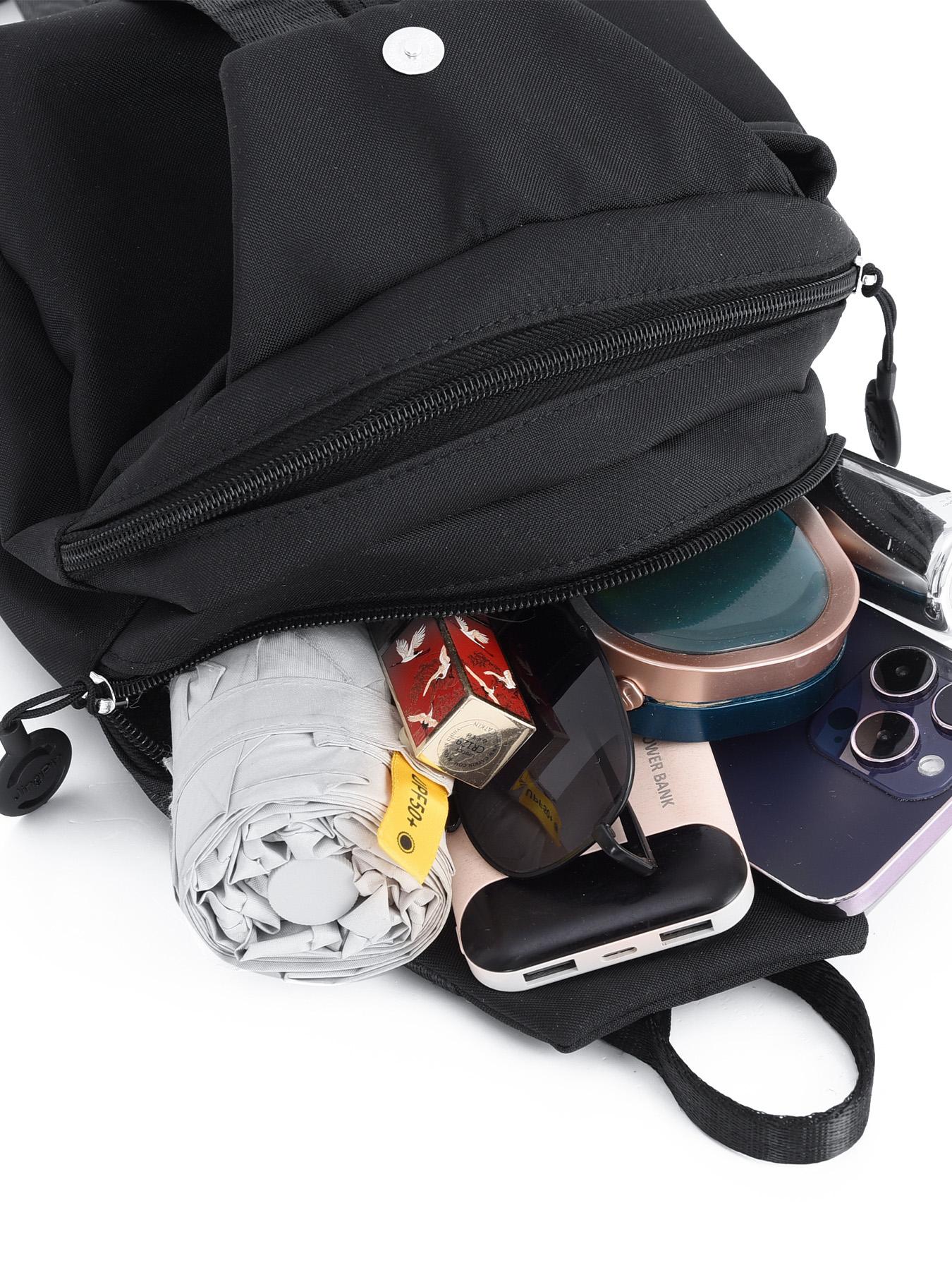 Women's Fashionable Solid Color Backpack, Casual Versatile, Casual Lightweight Backpack, Multifunction Backpack for Work, School, Daily Commuting, Street Travel, Shopping, Multi-pocket Practical Backpack