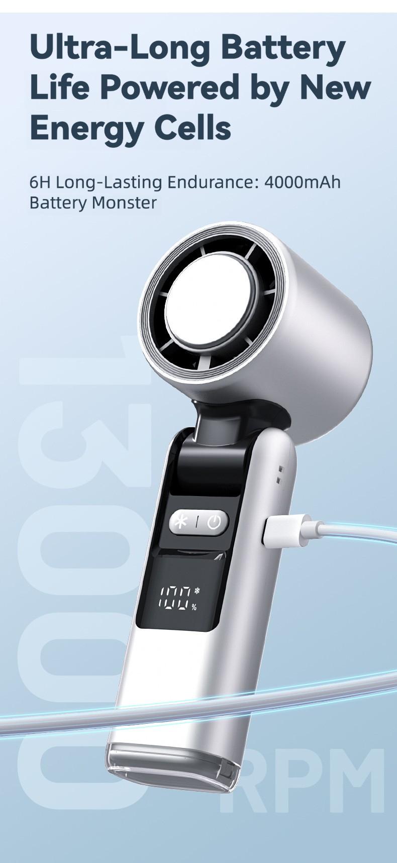 100-Speed High-Power Turbo Fan, Instant Ice Cooling Technology| Portable Handheld Fan with LED Display| Foldable 3-in-1 Design| USB-C Rechargeable Mini Fan| Ultimate Summer Essential & Travel Gadget| Perfect Gift for Her, Outdoor Festivals 100-Speed High-Power Turbo Fan, Instant Ice Cooling Technology| Portable Handheld Fan with LED Display| Foldable 3-in-1 Design| USB-C Rechargeable Mini Fan| Ultimate Summer Essential & Travel Gadget| Perfect Gift for Her, Outdoor Festivals