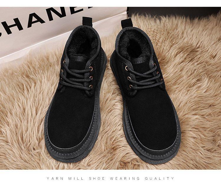 (New)Women's Ankle Winter Boots - Genuine Suede Leather Lace-Up, Faux Fur Lining Snow Boots, Warm Cozy for Snowy Commutes, Weekend Outings & Cold-Morning Runs