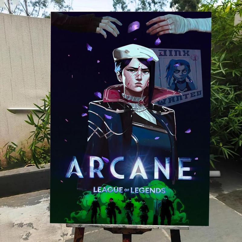 Game A-A-Arcane Main Art Movie Poster HD Waterproof Self-Adhesive Art Vibrant Wall Print for Living Room Bedroom Bar Parlor Home Decor Gift Fade-Resistant Easy-Apply Durable Dly Artwork