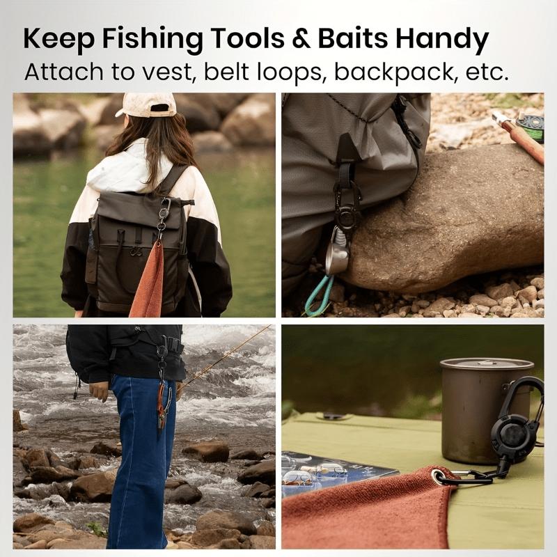 2-Pack Heavy Duty Retractable Keychains - Multi-Function Carabiner with Super Strong Steel Cable, Easy to Use, Unisex Design for Hiking, Camping & Climbing, Keychain Lanyard