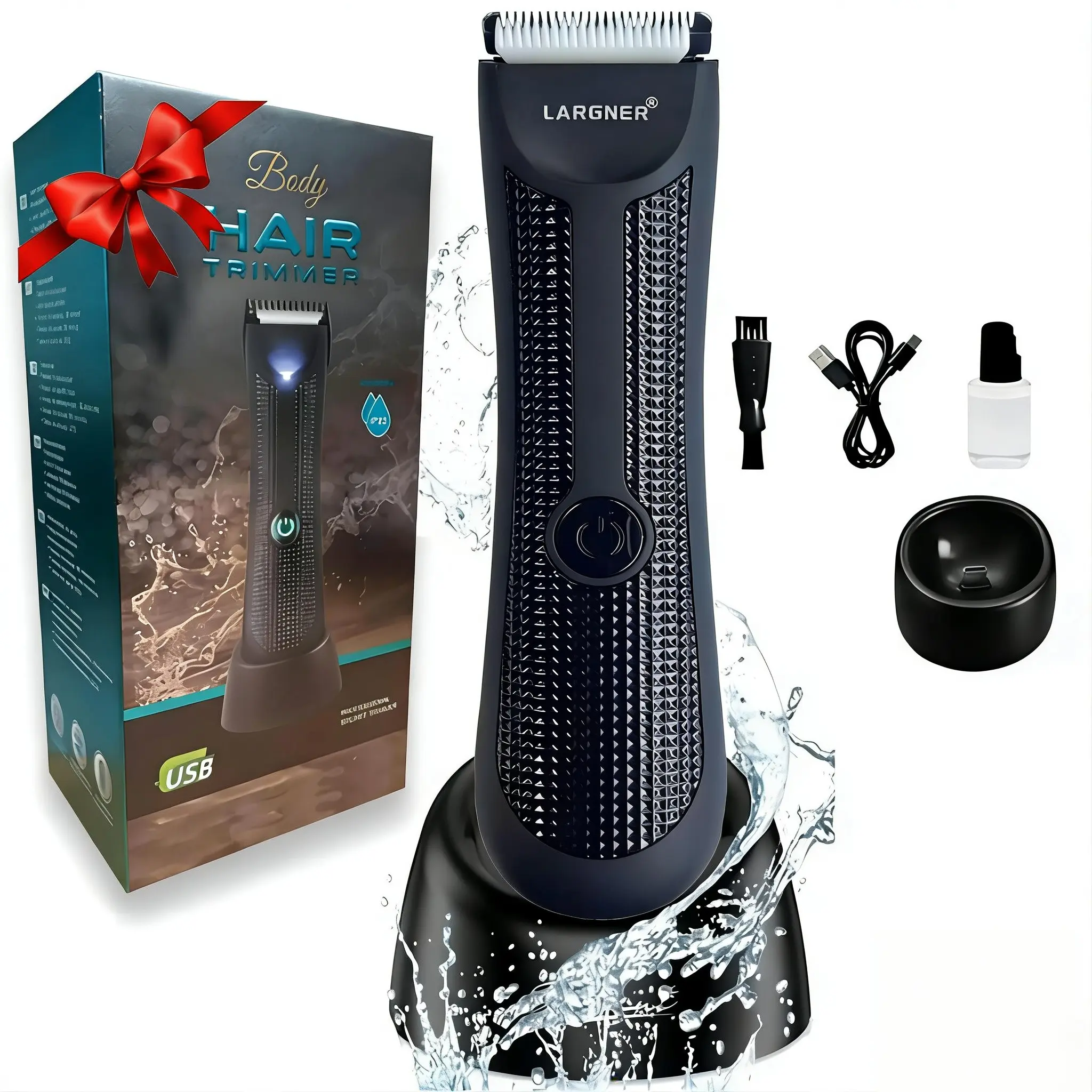 Electric Body Hair Trimmer, Body Hair Trimming, 1 Box Rechargeable Hair Shaver, Waterproof Hair Trimmer for Men, Professional Hair Shaver for Daily Use, Gift for Men