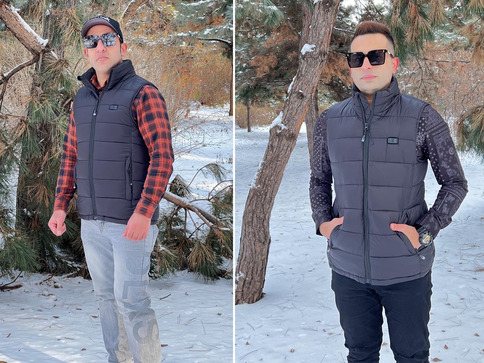 [Power Bank or Battery Pack Not included] Unisex Heated Vests Waterproof with Massage Slim Fit Fleece Warm Lightweight Heated Puffer Vests