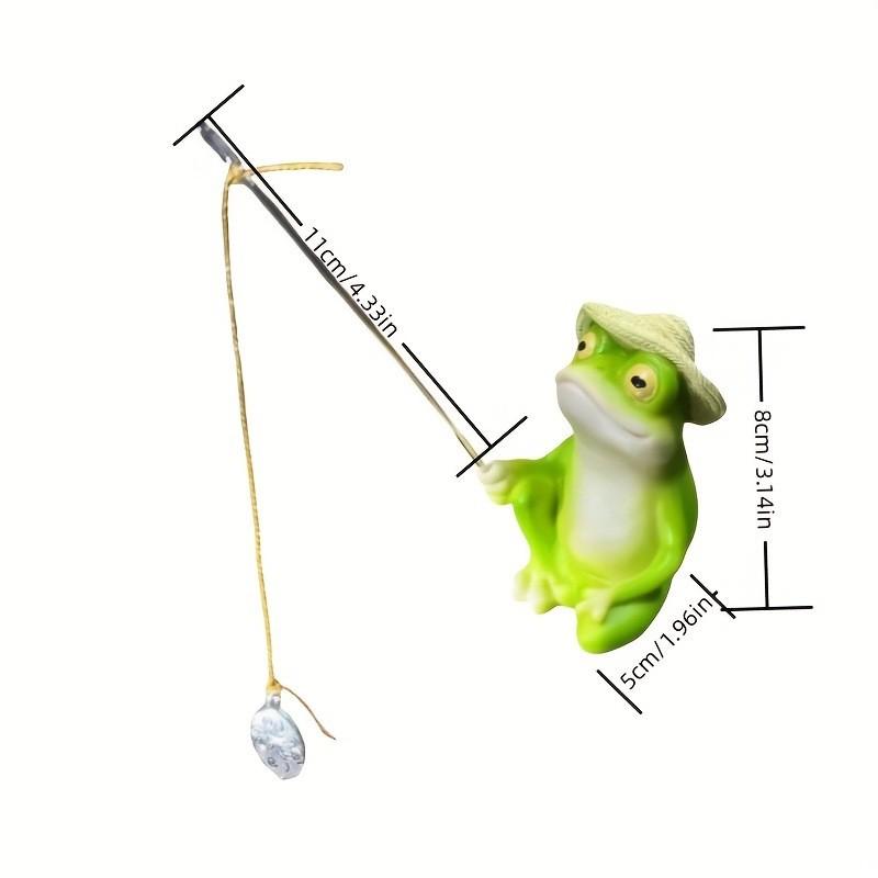 Fishing Frog Outdoor Garden Decor, Resin Miniature Fishing Frog Sculpture, Creative Landscape Ornament for Fish Pond and Courtyard