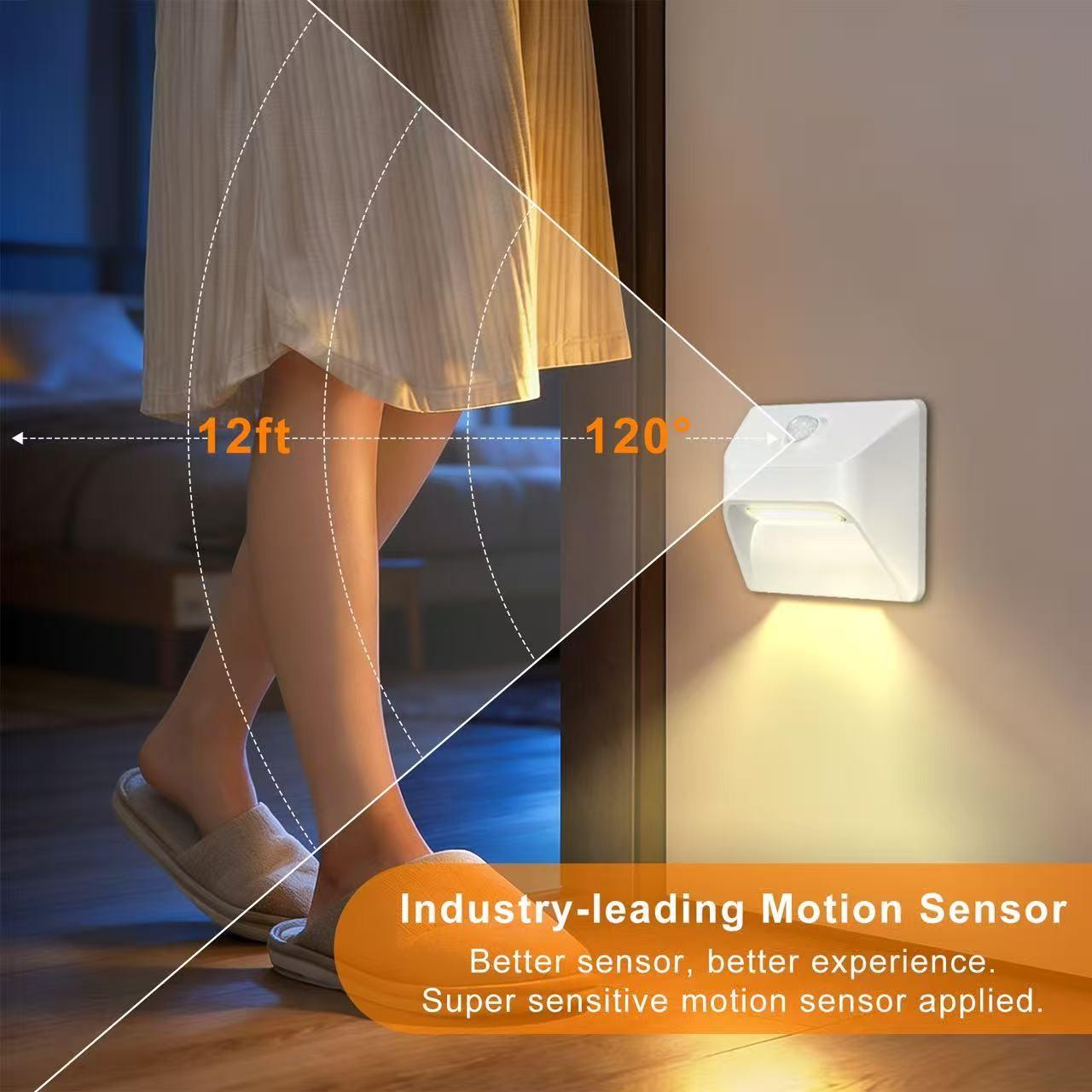 2Pcs Sensor Wall Sconces, Modern LED Rechargeable Wall Lights, Magnetic Attachment, Wireless, 2200mAh Long Battery Life, Motion-Activated Lighting; For Hallways, Bedrooms, Bathrooms, and as Motion-Activated Night Lamps