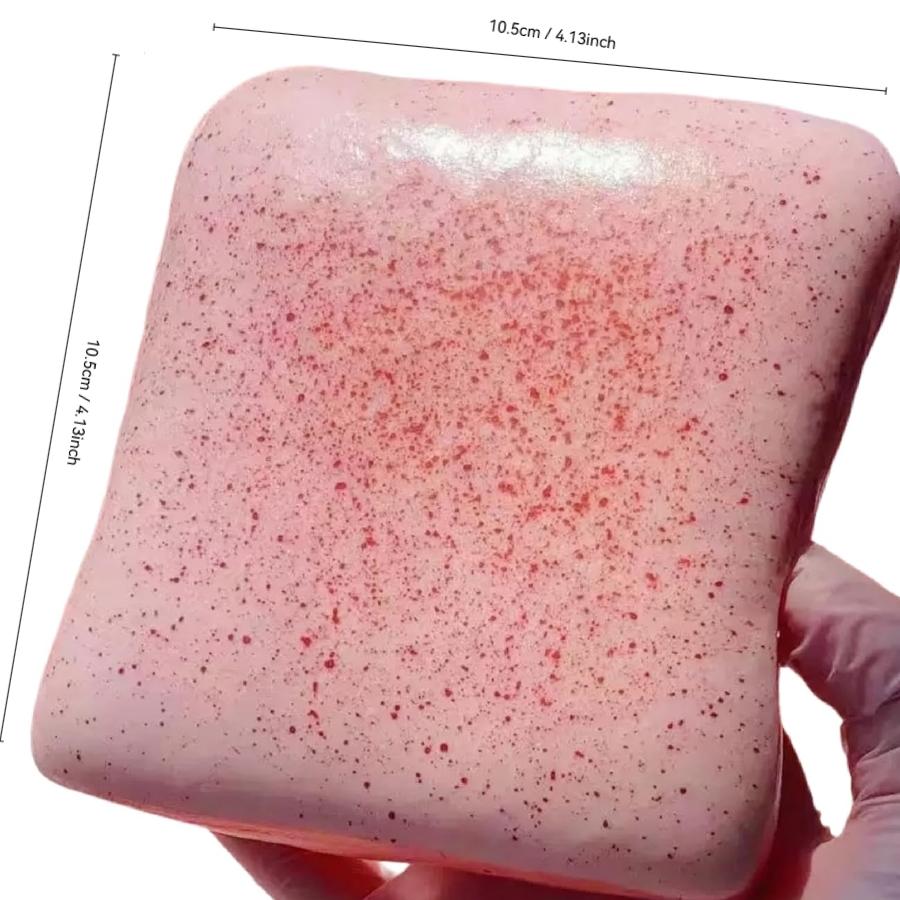 Stress Relief Toy, Squishies, Ultra Soft Strawberry Toast Slow Rebound Stress Ball, Realistic Bread Shape Squeeze Toy, Large Food Stress Reliever