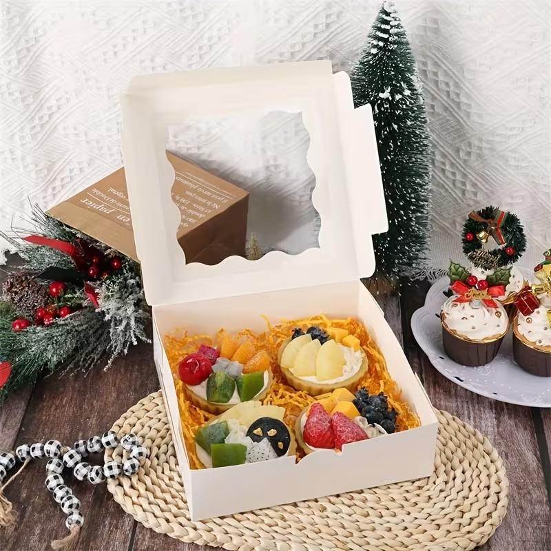 Mini Foldable Paper Boxes Set of 20, Durable Food Packaging for Cookies Donuts Macarons, Anti-Drop with Observation Window