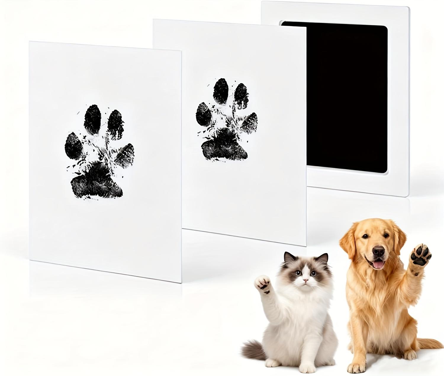 Pet Memorial Flannel Paw Print & Footprint Kit, 1pc Non-Mess Ink Pad Set for Dog & Cat Keepsakes