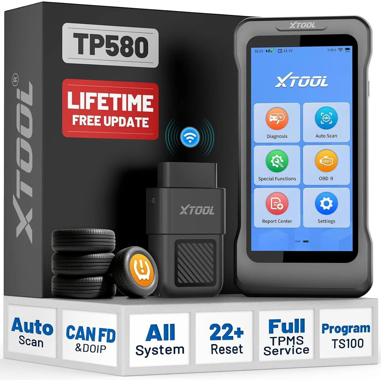XTOOL TP580 TPMS Programming Tool & OBD2 Scanner Full System Diagnostic XTOOL TP580 TPMS Programming Tool & OBD2 Scanner Full System Diagnostic