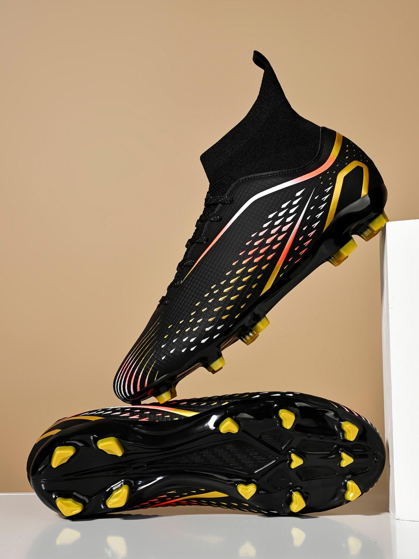 New Unisex Soccer Shoes, World Cup Ag Long Studs Anti-Slip Training Boots, Outdoor Grass Football Cleats, Professional Sportswear