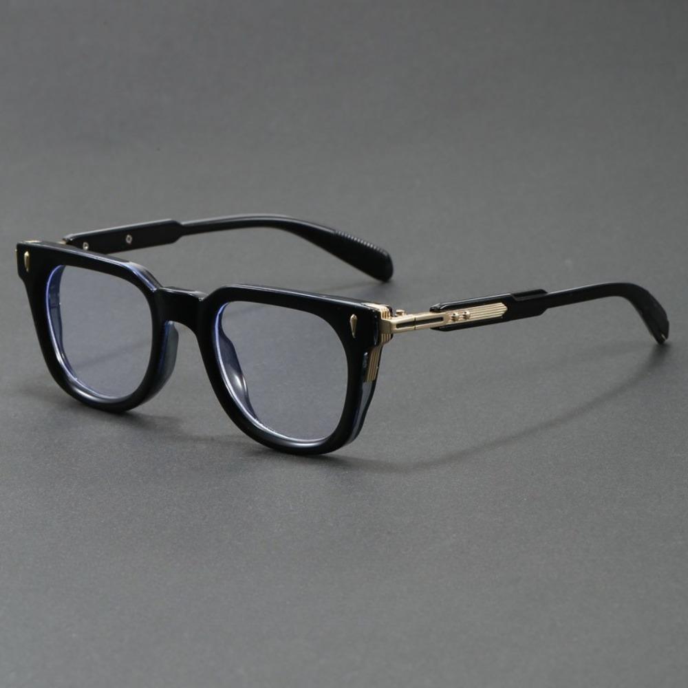 Portable Square Frame Glasses with Metal Hinges Versatile Glasses for Travel and Commuting for Both Men and Women