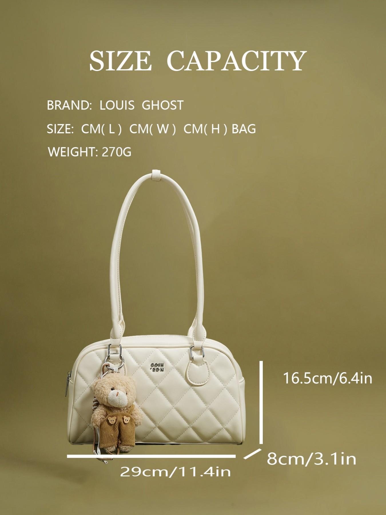 Single-shoulder bag: Cute bowling bag; Japanese sweet style artificial leather women's shoulder bag; designer custom diamond-patterned handbag; trendy retro tote bag; elegant and small daily purse; School-style commuting and date single-shoulder bag